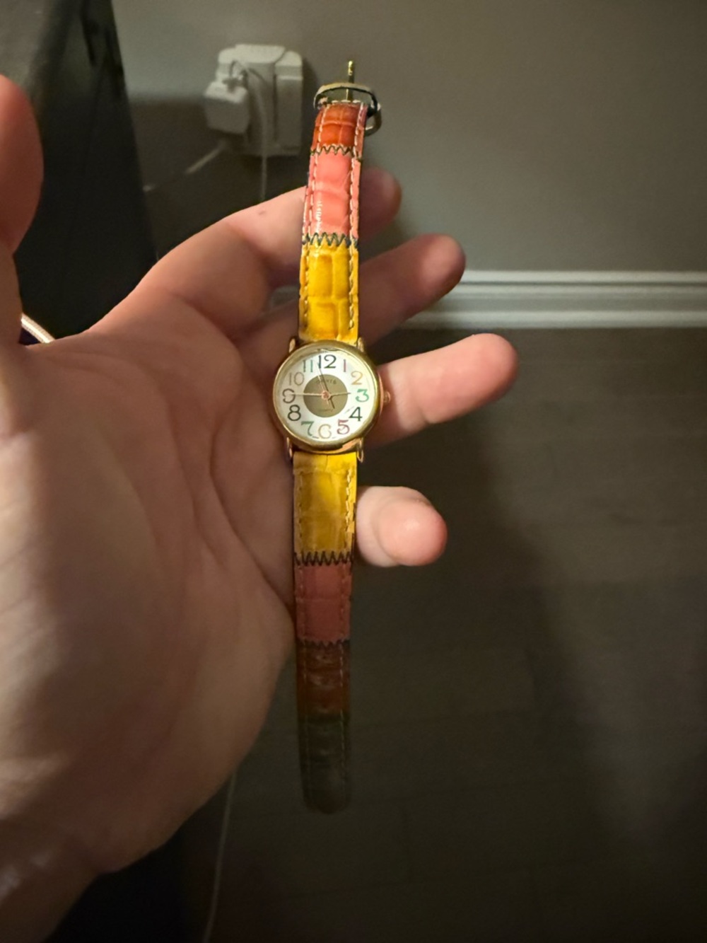 Vintage orvis watch Colorblock Patchwork Leather Strap Watch